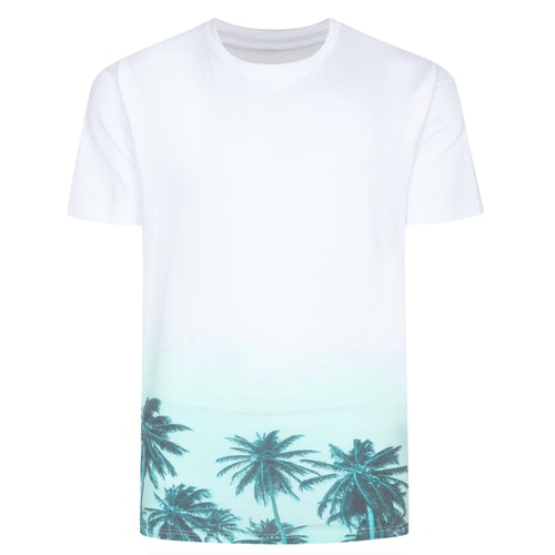 Bigdude Tropical Sublimation Print T-Shirt White